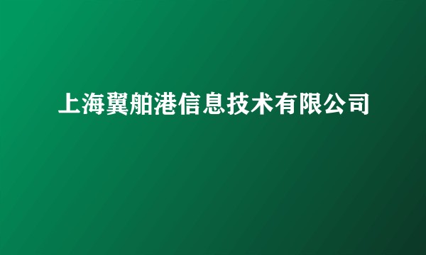 上海翼舶港信息技术有限公司