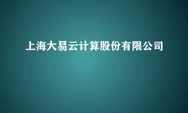 上海大易云计算股份有限公司