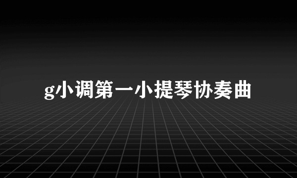 g小调第一小提琴协奏曲