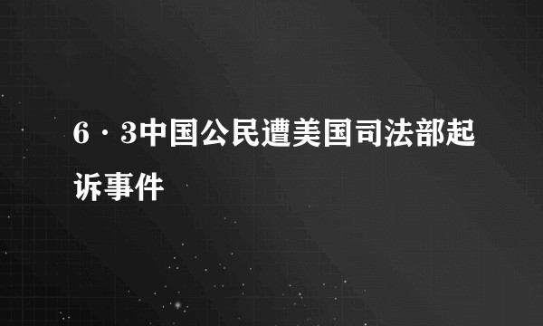 6·3中国公民遭美国司法部起诉事件