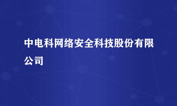 中电科网络安全科技股份有限公司