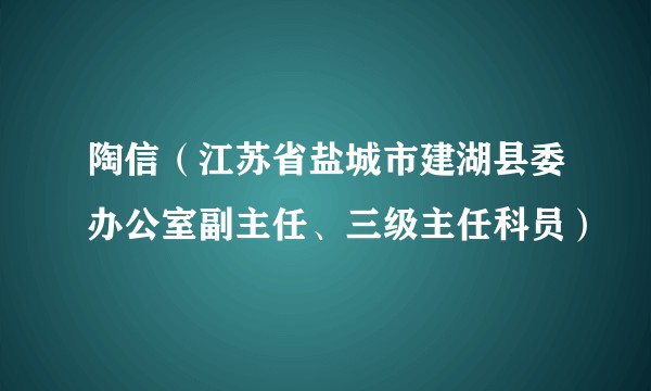 陶信（江苏省盐城市建湖县委办公室副主任、三级主任科员）