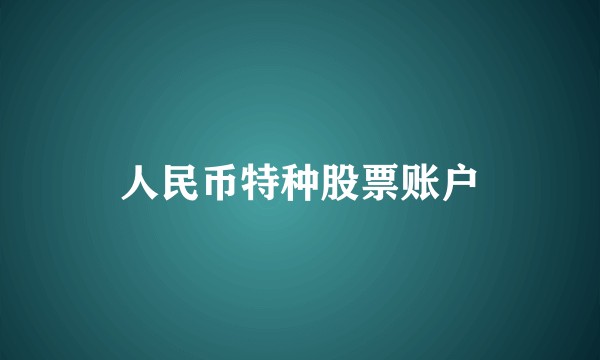 人民币特种股票账户