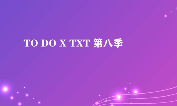 TO DO X TXT 第八季