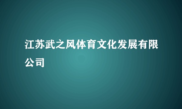 江苏武之风体育文化发展有限公司