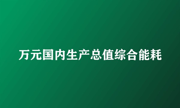 万元国内生产总值综合能耗