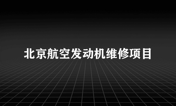 北京航空发动机维修项目