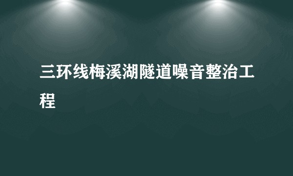 三环线梅溪湖隧道噪音整治工程