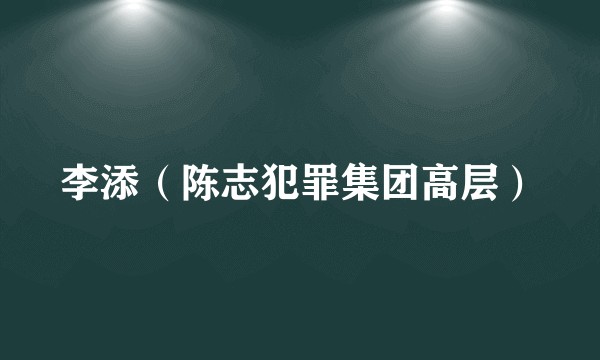 李添（陈志犯罪集团高层）
