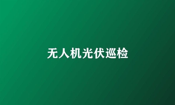 无人机光伏巡检