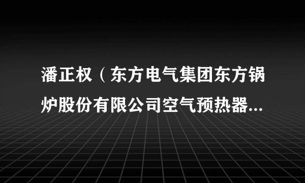 潘正权（东方电气集团东方锅炉股份有限公司空气预热器事业部副职专务）