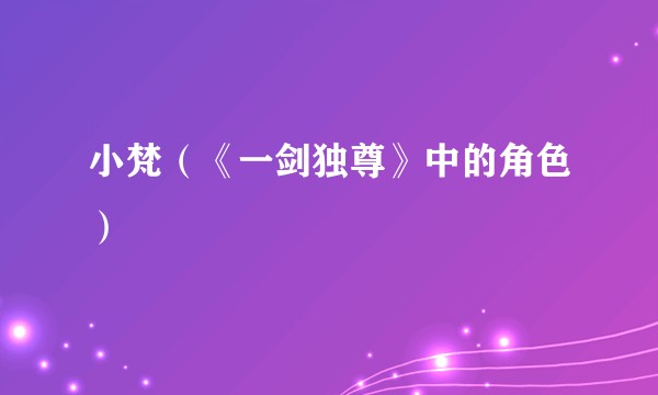 小梵（《一剑独尊》中的角色）