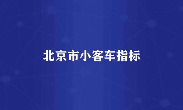 北京市小客车指标