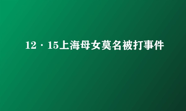 12·15上海母女莫名被打事件