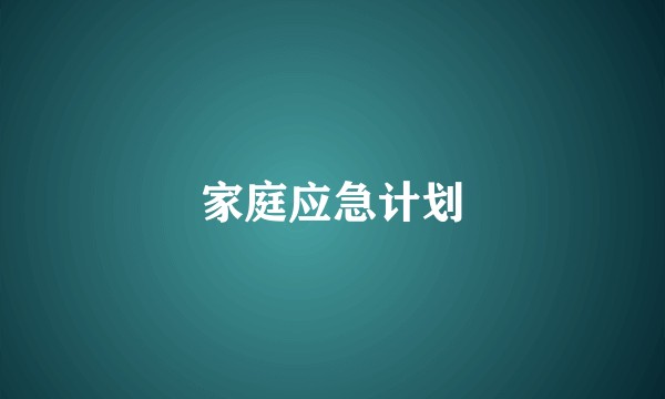 家庭应急计划