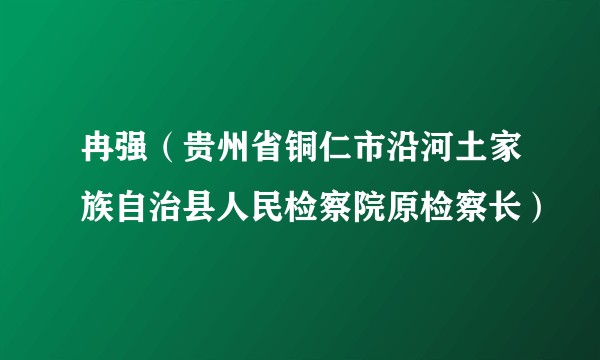 冉强（贵州省铜仁市沿河土家族自治县人民检察院原检察长）