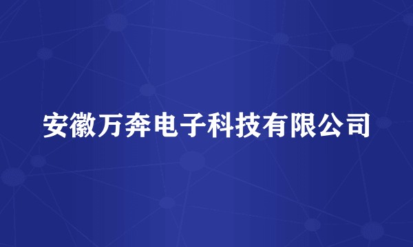 安徽万奔电子科技有限公司