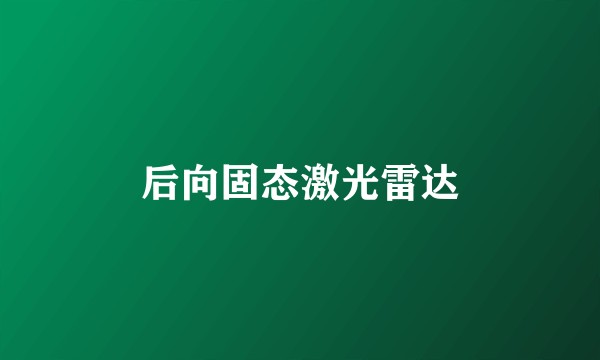 后向固态激光雷达
