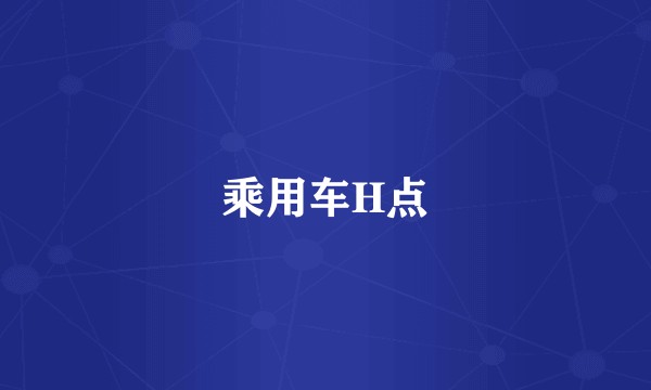 乘用车H点