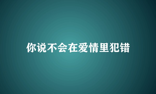 你说不会在爱情里犯错