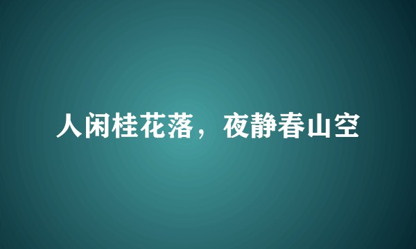 人闲桂花落，夜静春山空