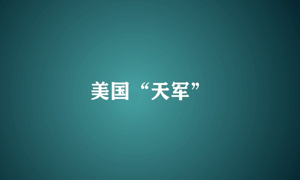 美国“天军”