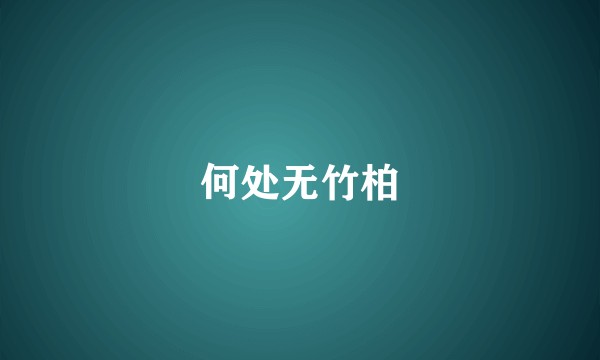 何处无竹柏