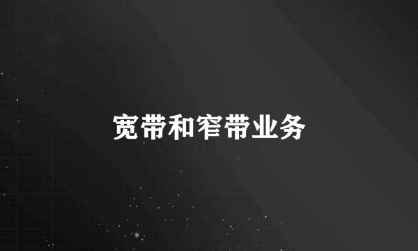 宽带和窄带业务