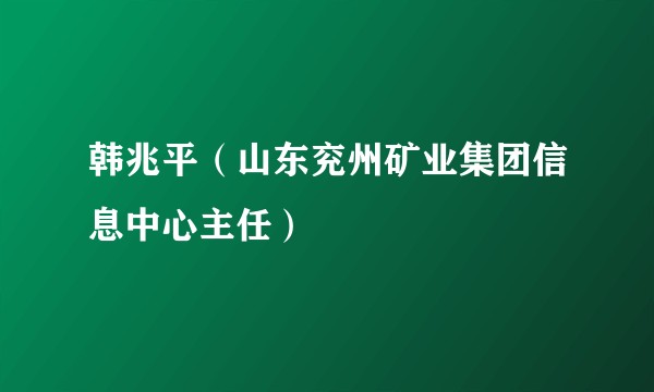 韩兆平（山东兖州矿业集团信息中心主任）
