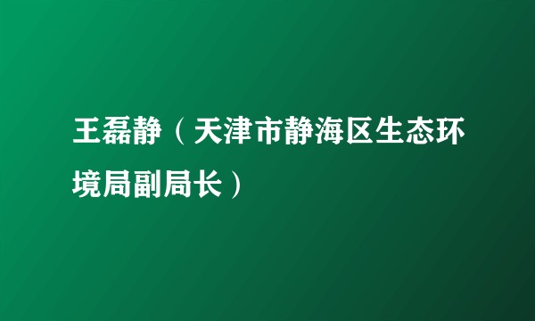 王磊静（天津市静海区生态环境局副局长）