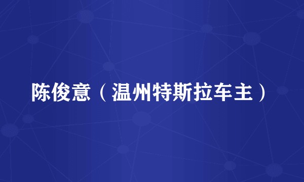 陈俊意（温州特斯拉车主）