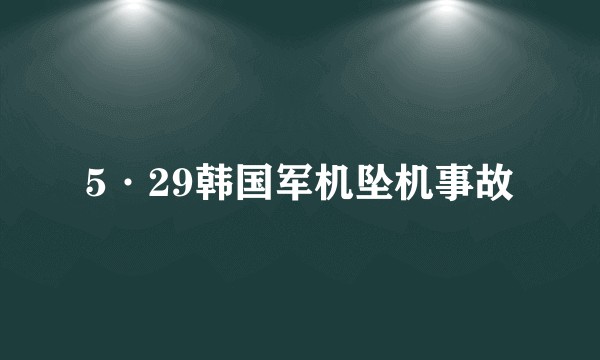 5·29韩国军机坠机事故