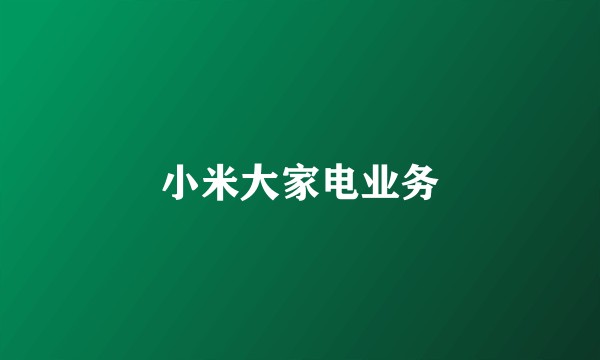 小米大家电业务
