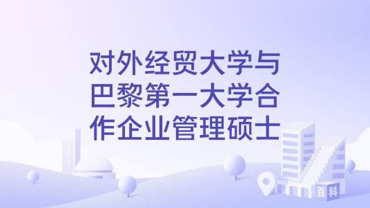对外经贸大学与巴黎第一大学合作企业管理硕士
