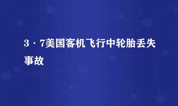 3·7美国客机飞行中轮胎丢失事故