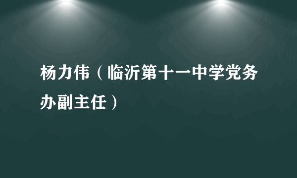 杨力伟（临沂第十一中学党务办副主任）