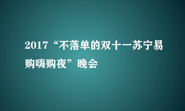 2017“不落单的双十一苏宁易购嗨购夜”晚会