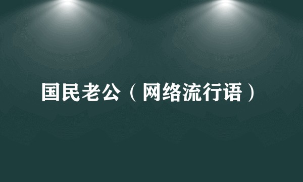 国民老公（网络流行语）
