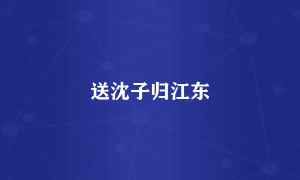送沈子归江东