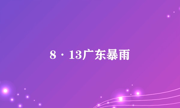 8·13广东暴雨