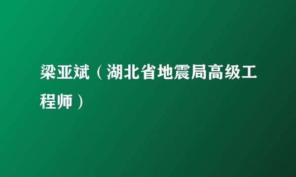 梁亚斌（湖北省地震局高级工程师）