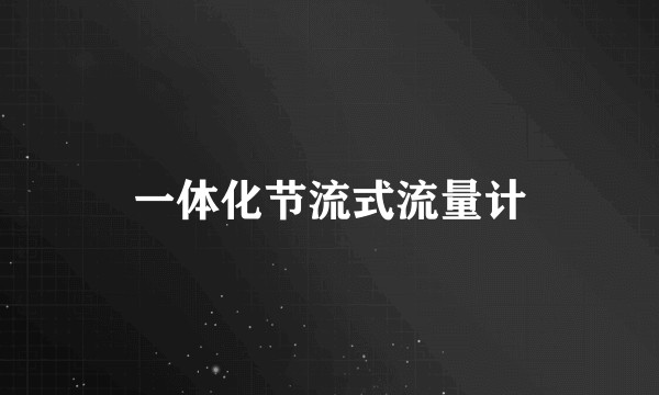 一体化节流式流量计