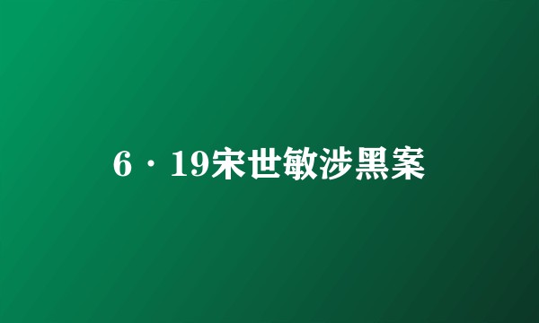 6·19宋世敏涉黑案