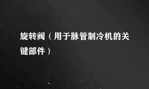 旋转阀（用于脉管制冷机的关键部件）