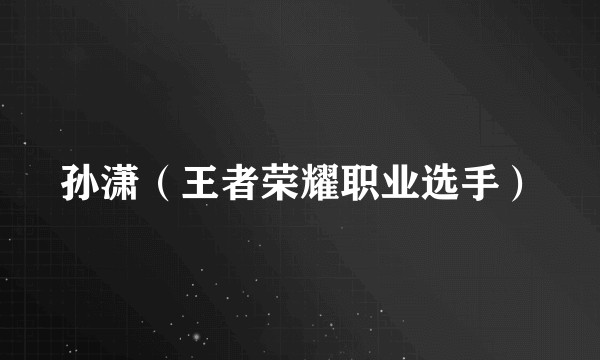 孙潇（王者荣耀职业选手）