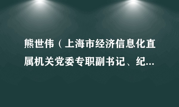 熊世伟（上海市经济信息化直属机关党委专职副书记、纪委书记）