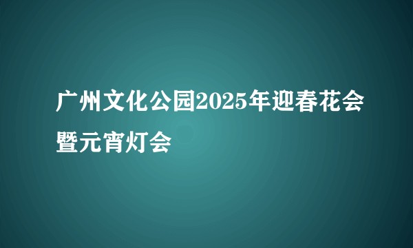 广州文化公园2025年迎春花会暨元宵灯会