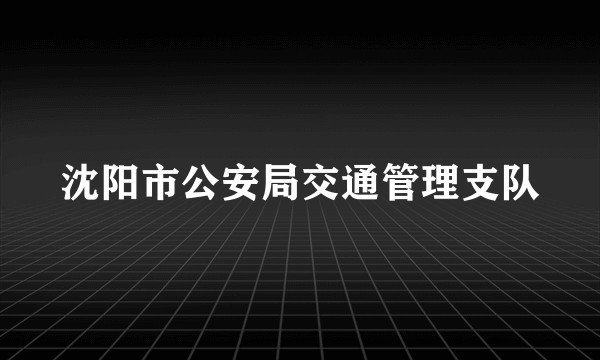 沈阳市公安局交通管理支队