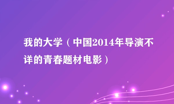 我的大学（中国2014年导演不详的青春题材电影）