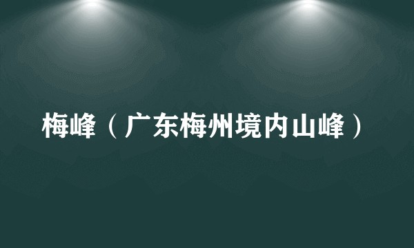 梅峰（广东梅州境内山峰）
